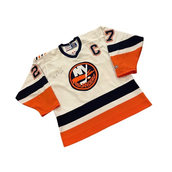 Vtg CCM New York Islanders Michael Peca #27 Signed Stitched NHL Hockey Jersey M - Picture 3 of 9